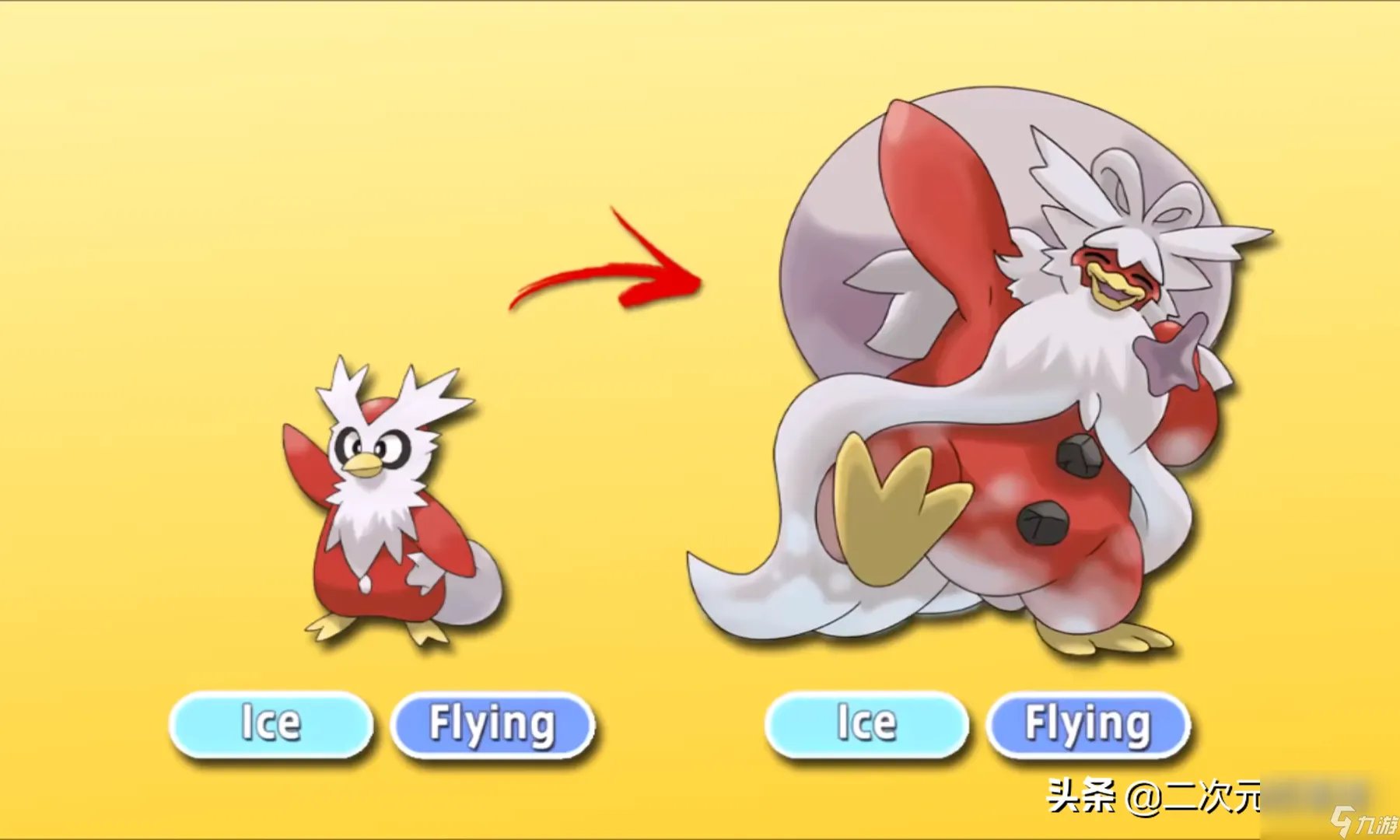 精灵宝可梦信使鸟进化图 信使鸟成圣诞老人