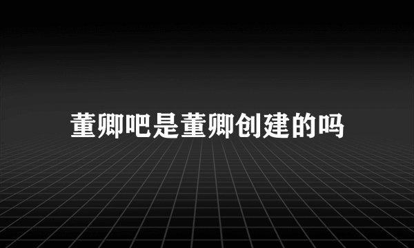 董卿吧是董卿创建的吗