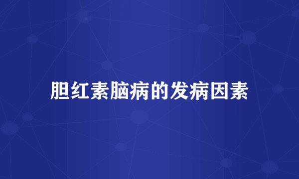 胆红素脑病的发病因素