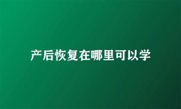 产后恢复在哪里可以学