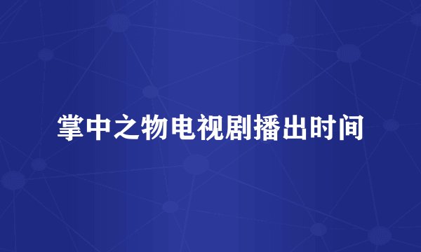 掌中之物电视剧播出时间