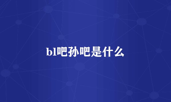 bl吧孙吧是什么