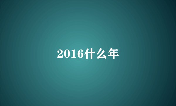 2016什么年