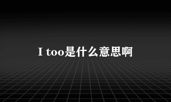 I too是什么意思啊