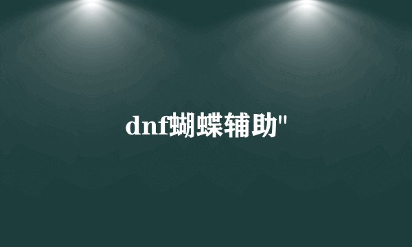 dnf蝴蝶辅助