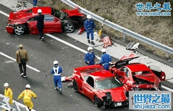 世界上最贵的车祸，损失高达数千万(14辆豪车相撞) 