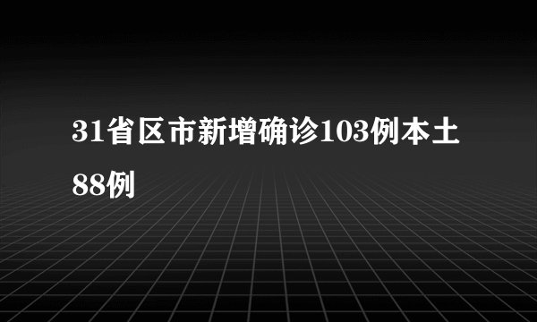 31省区市新增确诊103例本土88例