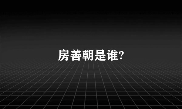 房善朝是谁?