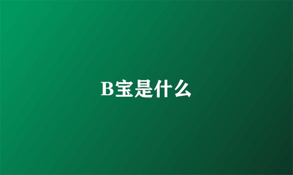 B宝是什么