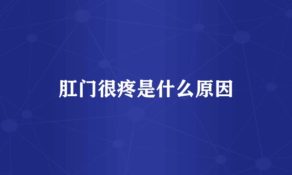 肛门很疼是什么原因