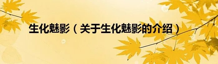 生化魅影（关于生化魅影的介绍）