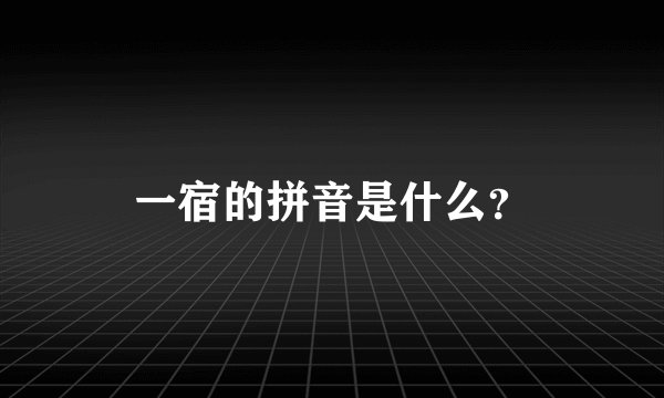 一宿的拼音是什么？