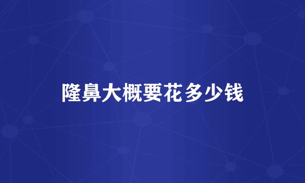 隆鼻大概要花多少钱