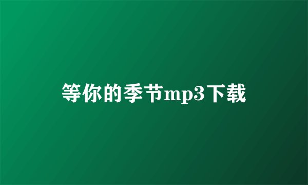等你的季节mp3下载