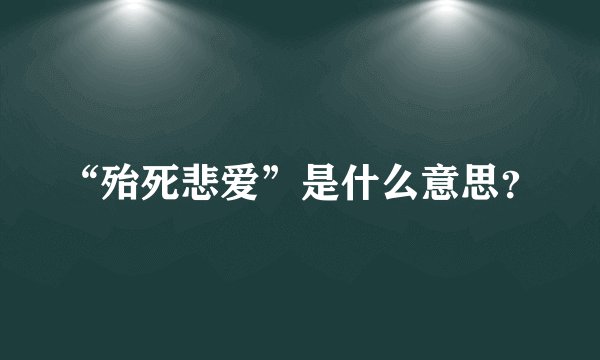 “殆死悲爱”是什么意思？