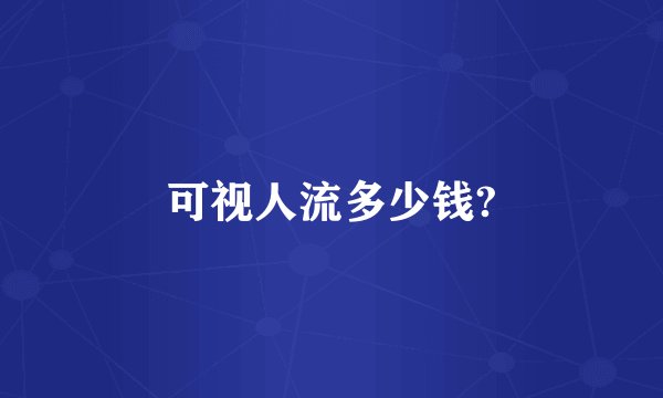 可视人流多少钱?