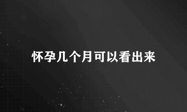 怀孕几个月可以看出来