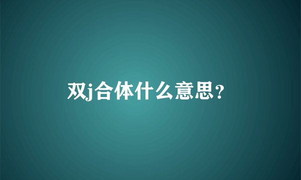 双j合体什么意思？