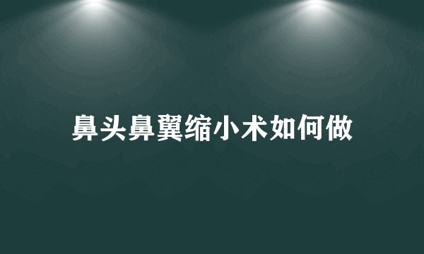 鼻头鼻翼缩小术如何做