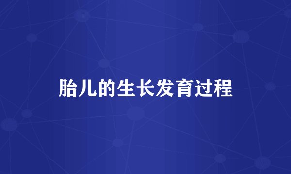 胎儿的生长发育过程