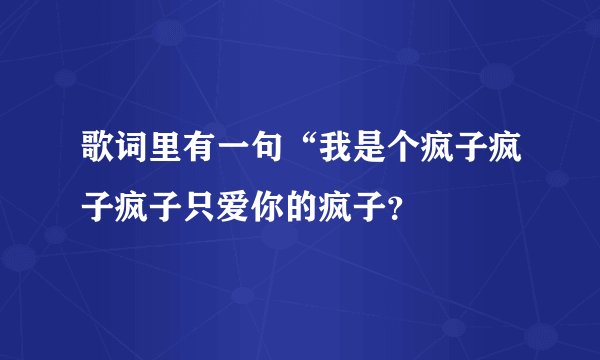 歌词里有一句“我是个疯子疯子疯子只爱你的疯子？