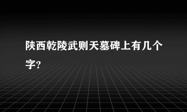 陕西乾陵武则天墓碑上有几个字？