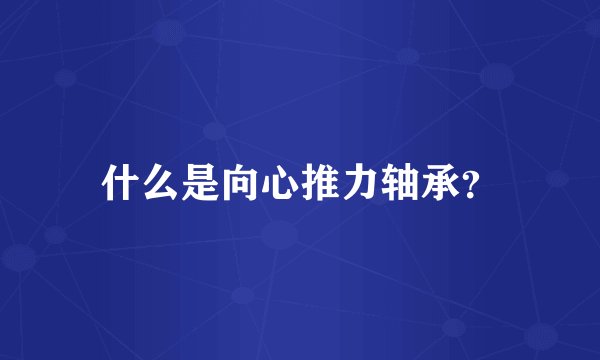 什么是向心推力轴承？